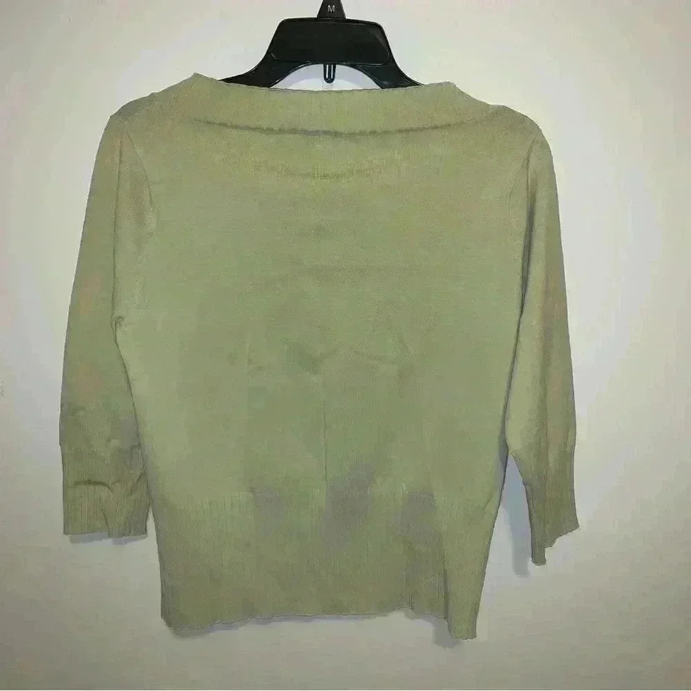 Women’s Y2K Cropped Button Up Cardigan Silk Blend Bratz Size Large - Picture 6 of 8